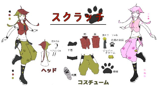 「君の顔･･･爪とぎに良さそうだね」ﾊﾞﾘﾊﾞﾘ<br />
<br />
■ヘッド<br />
ヅラは後ろのツインテの結び目が見えない。パッとみショートヘアーくらいで書いてみました。<br />
右耳のみイヤカフとピアス。<br />
染色部分が足りないのでヘアピンも追加(=ﾟωﾟ)<br />
<br />
■コスチューム<br />
上着とズボン横の開いてる部分はファスナーです。<br />
ズボンは締め切れない構造だからオシャレで付いてるくらいｗ<br />
あとはボクサーパンツというなの見せパン。<br />
ズボン+腰の装飾は前後同じ感じです。<br />
<br />
<br />
ピンク色のほうは画像反転させてるのでパーツがおかしいところがあります。<br />
春なんで桜色もついでにと思って載せてみました(○´艸｀)<br />
<br />
カッコよく着こなしてバリバリ行きましょう(ΦωΦ)ｖ<br />
