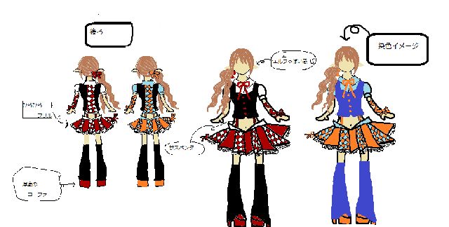画力なくてごめんなさい＞＜マウスで精一杯頑張りました！<br />
<br />
とりあえずこんなアバがほしい！！って気持ちであとは運営様がかわいく再現してくれるだろうってことで登校しちゃいました(｀･ω･´)キリッ<br />
<br />
リボンをメインに可愛すぎないかんじにしましたｗｗ<br />
　ポイント<br />
　　　　髪の毛はゆるふわな感じでみみはエルフっぽくとんがって！<br />
　　　　腕にはリボンを巻きつけて、反対はスカートの端にリボンをｗ<br />
　　　　スカートはピンッと張ったかんじでひらひらフリルでゆるーく<br />
　　　　なつかしのルーズソックスになつかしの厚底ローファー(*´▽｀*)<br />
　　　