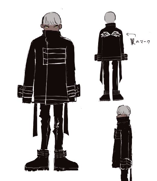 服から垂れ下がっているのはコート本体の下にあるベルトから<br />
垂れ下がってるものです<br />
背中の翼のマークは模様です<br />
手は隠れ気味だとウレシイな・・出ててもいいです<br />
コートはちょっとブカブカしてる感じです。<br />
ズボンはぴっちり目です。※ピチピチではありません。<br />
翼の模様はコートを白にしても見えるくらいの白寄りの灰色<br />
翼の模様の色は変えれません<br />
<br />
翼描けなくて雑ですがかっこよくしてほしいです・・<br />
背中の翼の模様とベルトが一番のポイントです<br />
ハイネックな所も大事です（口隠れるの難しかったら出ても大丈夫です<br />
<br />
染色変更部分は　<br />
・ベルトの部分<br />
・コート本体＋靴<br />
・ズボン<br />
<br />
頭は　お坊ちゃまヘア　です<br />
ペタンとなったボブみたいな感じです。<br />
前髪はぱっつん気味です、完全ぱっつんではありません。<br />
染色部分は特に決めてません。<br />
<br />
アバターの名前のセンスのなさが酷い(´・ω・｀)<br />
振り絞ってもこれしか考えられませんでした(´・ω:;.:...<br />
