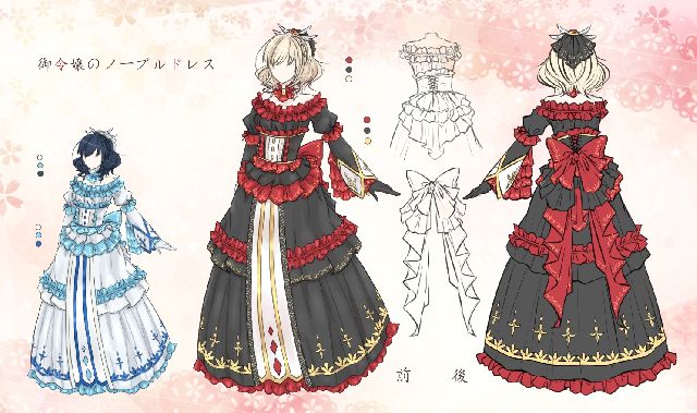 これでもかとフリルをあしらったドレスです(当社比)<br />
足が見えるドレスが多い気がするので、露出を控えてみました。<br />
<br />
髪型もふわっとしたものが欲しかったのです('ω')<br />
トップから耳にかけて少し編み込まれてます<br />
頭のレースは少し透けて見えれば嬉しい。<br />
<br />
染色としては<br />
頭アバター<br />
・髪<br />
・宝石<br />
・ベール<br />
<br />
衣装<br />
・スカート+リボンの2段目<br />
・リボンやフリル<br />
・装飾<br />
白い部分は染色不可となります。<br />
<br />
途中から考えていたコンセプトがどこかへ行っちゃって自分でもよくわからなく…<br />
フリル描きまくるのは楽しかったです('ω')<br />
よろしくお願いします。<br />
<br />
