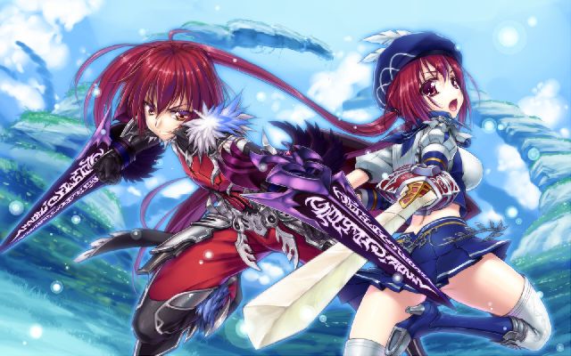 自キャラです(*´ω｀*)　実際のキャラクターの髪の色が二人とも赤なので絵的に見辛い為、絵の方は色を変えようかとも思ったのですが、やはりココは自キャラを愛すべくそのまま赤にしましたヽ(≧▽≦)ノ　　チナミニ、規定の2MB以内の1.98MBだとUPできなくて、1MB以内に容量を下げないとUP出来なかったのですが・゜・(ノД`;)・゜・　可能なら1.98MBでUPし直したいです。